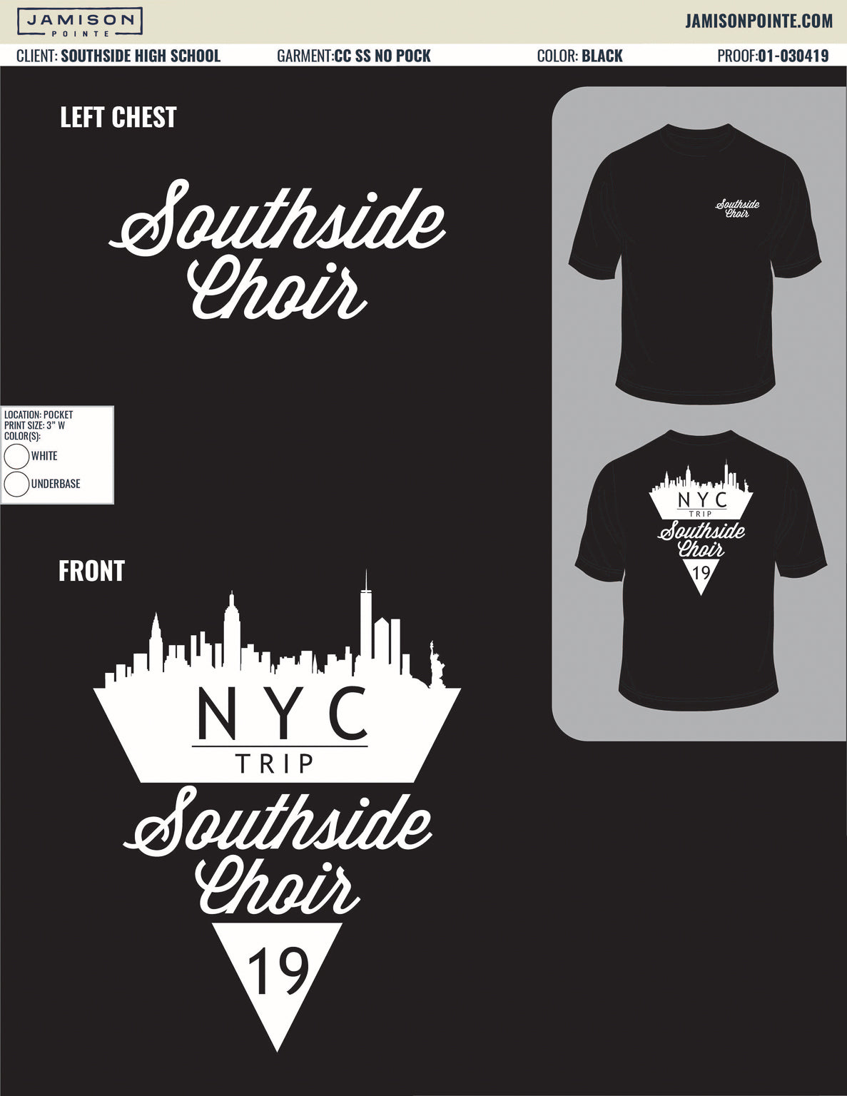 Southside High School Choir NYC Trip T-Shirt
