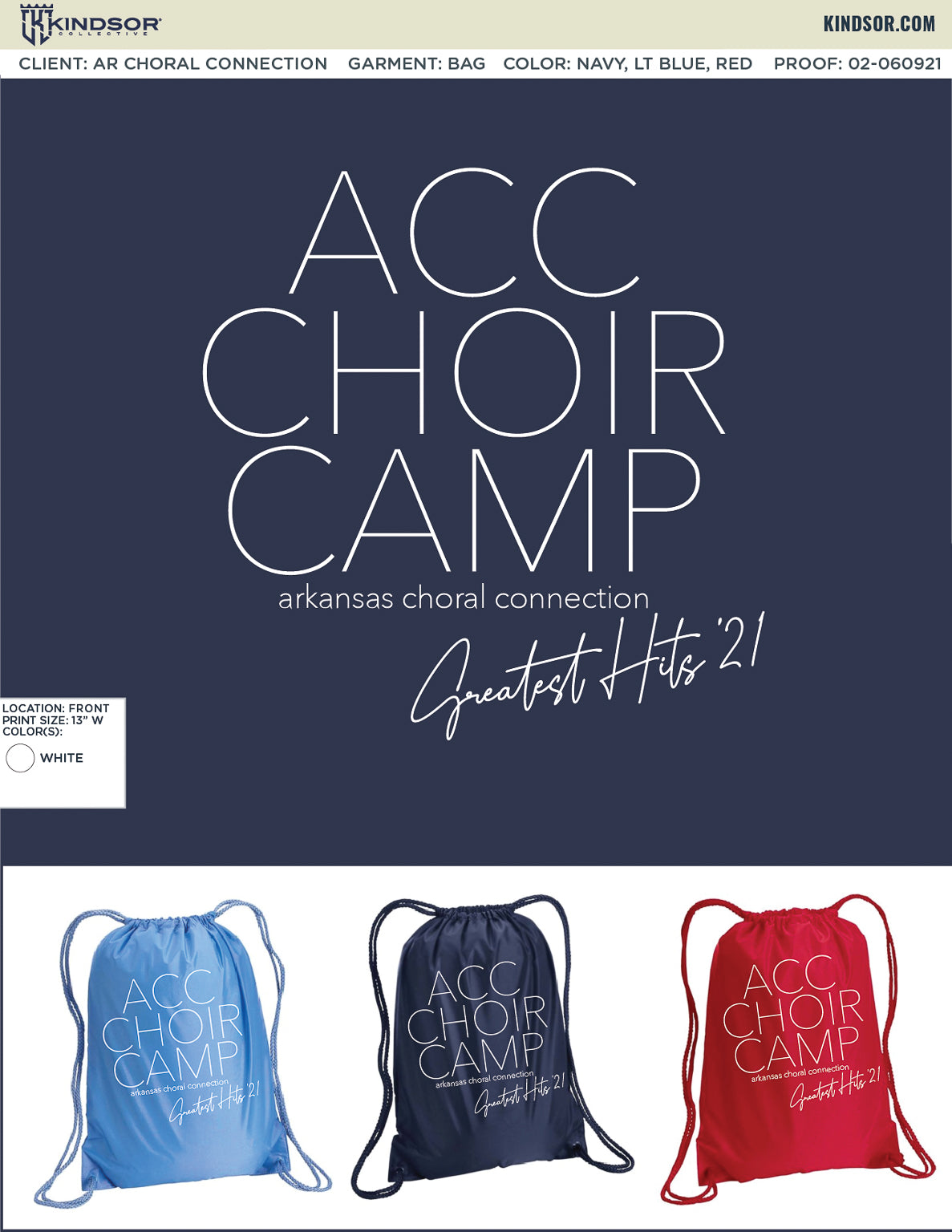 ACC Choir Camp Drawstring Bag