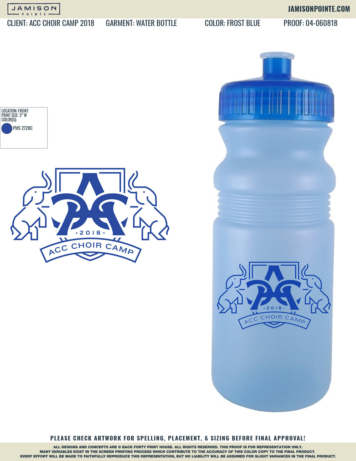 ACC Choir Camp Waterbottles