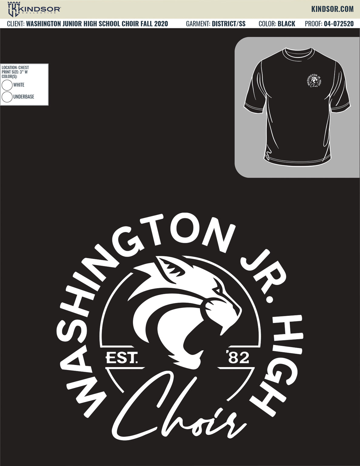 Washington Junior High School Choir Fall T-Shirt