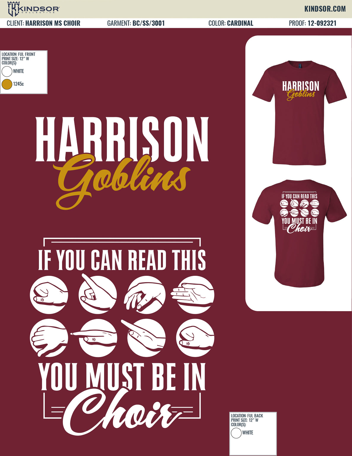 Harrison Middle School Choir Fall 2021 T-Shirt