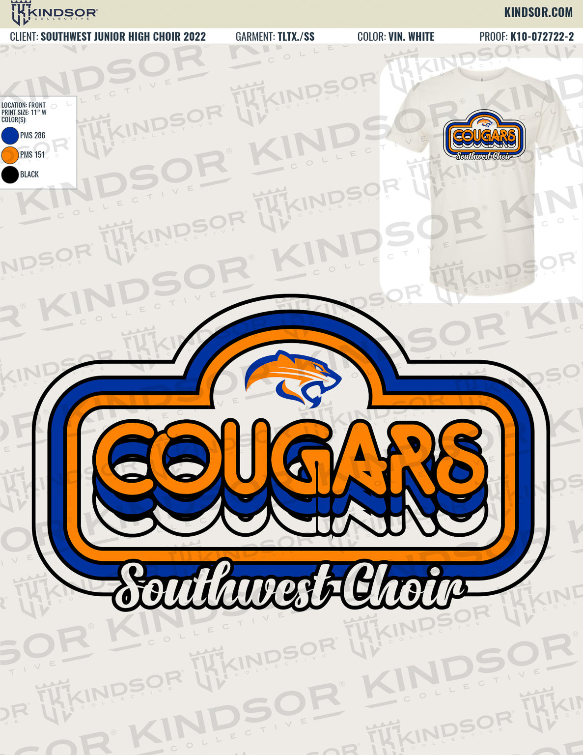 Southwest Junior High Choir 2022 T-Shirt