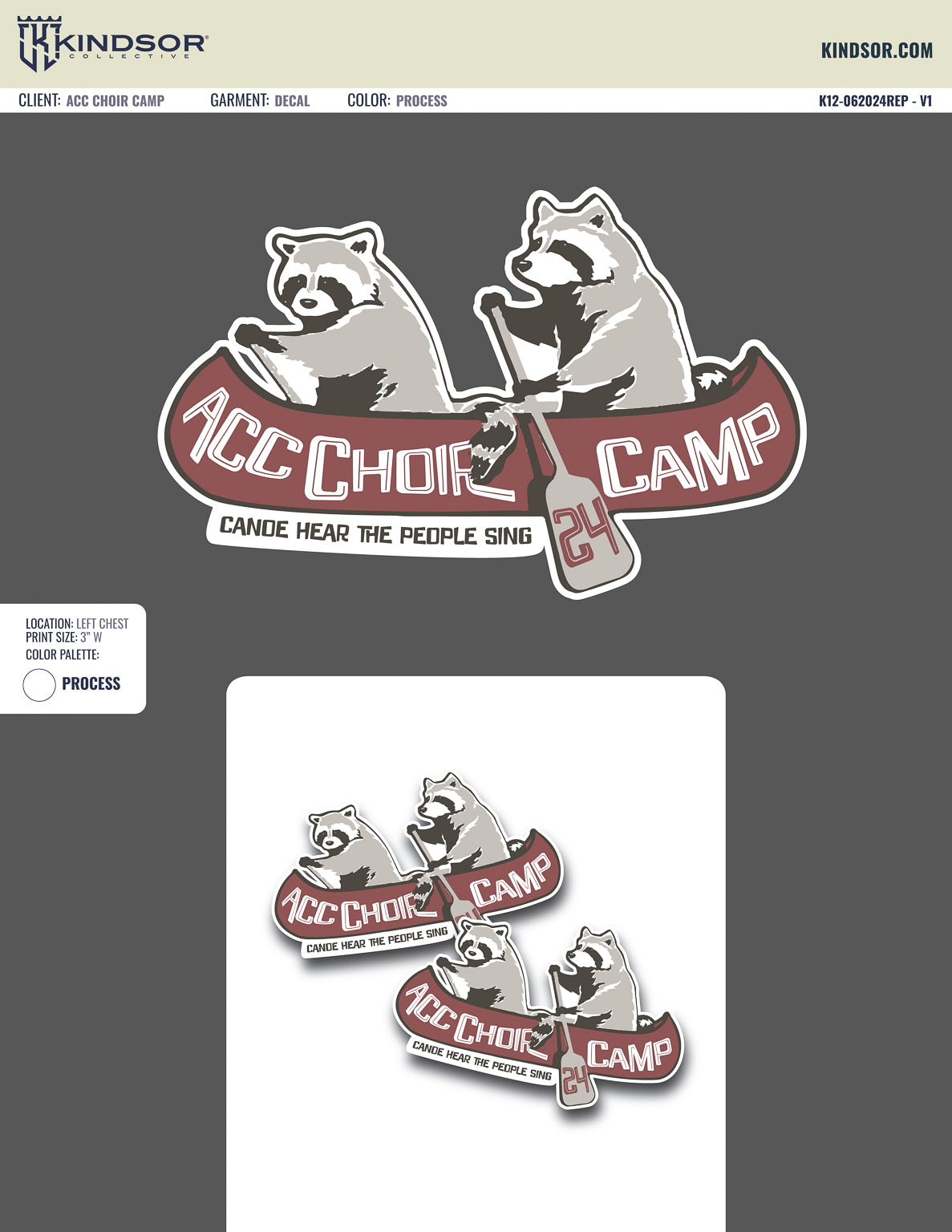 ACC Choir Camp Racoon Canoe Decal T-Shirt
