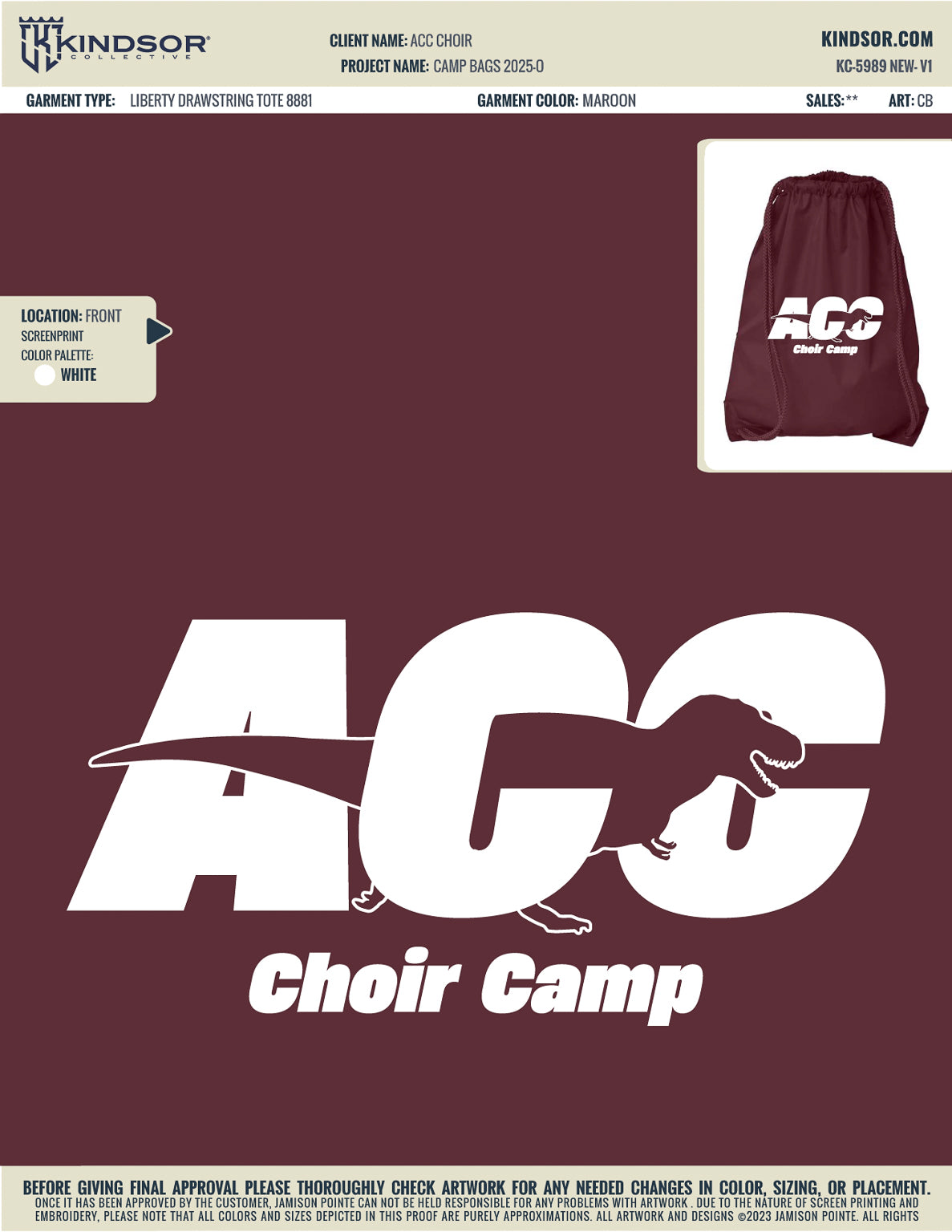 ACC Choir Camp Bags T-Shirt