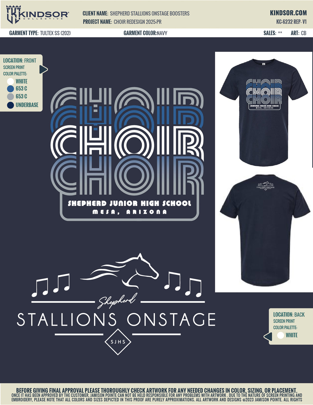Shepherd Stallions Onstage Boosters Choir T-Shirt